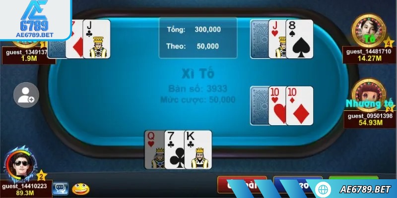 Hội viên cần đặt tiền để nhận 2 quân bài đầu